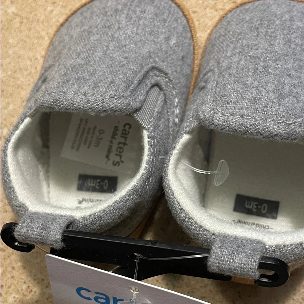 Carter's Child of Mine Gray and Brown Baby Shoes